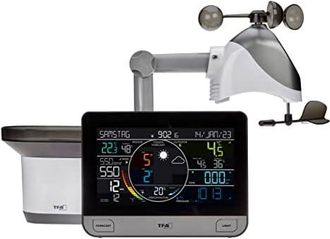 TFA Dostmann Tfa Dostmann - Estaci&oacute;n Meteorol&oacute;gica Wlan View Pro 6 En 1, 35.8003.01, Con Sensor Exterior De Viento, Temperatura/humedad, Con Pluvi&oacute;metro, Presi&oacute;n D