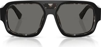 Dolce & Gabbana 55mm Square Sunglasses in Black On Grey Havana /Grey at Nordstrom