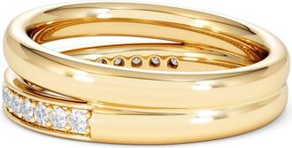 The Diamond Store Duo Curve Stacking Lab Diamond Ring 0.26ct in 9K Gold