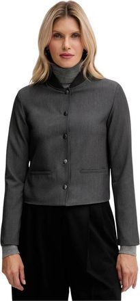 Benetton Lichte Jassen - Dames - Zomerjassen - Grijs - S - Leer - Jassen