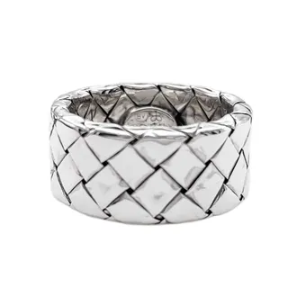 Bottega Veneta Silver Silver 925 Band Ring (Pre-Owned)