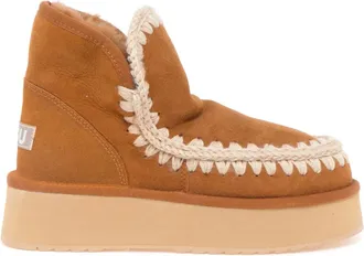 Mou Schoenen, Dames, Bruin, 38 EU, Wol, Mini Eskimo Platform Boot