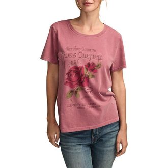 Lucky Brand Rose Culture Graphic Cotton T-Shirt in Rose Wine at Nordstrom, Size Small