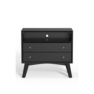 Alpine Furniture Flynn Large Nightstand, Black