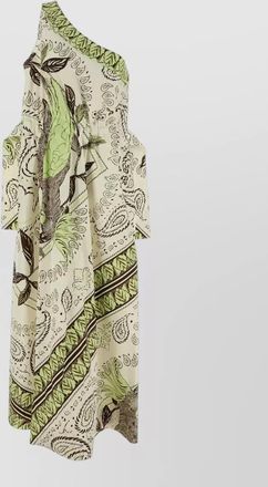Tory Burch printed one-shoulder asymmetric midi dress