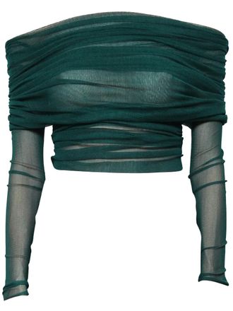 CHRISTOPHER ESBER Veiled top - women - Silk - 14 - Green