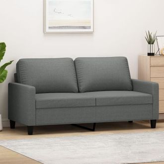 vidaXL Sof&aacute; De 2 Plazas De Tela Gris Oscuro 140 Cm Vidaxl