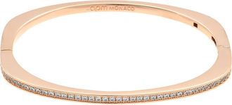 APM Monaco Rose Alloy Dainty Pave Bangle, Size S