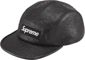 SUPREME SS26 Ostrich Embossed Leather GORE-TEX Camp Cap Black SUP-SS26-1022-BLK