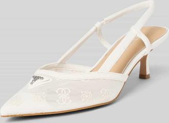 Guess Pumps mit Logo-Applikation Modell Yanno in Weiss, Gr&ouml;&szlig;e 36