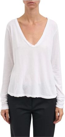 James Perse Tops, Dames, Wit, S, Long Sleeve Top