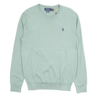 Polo Ralph Lauren Round-neck Knitwear, male, Green, Size: S Textured Cotton-Linen Sweater