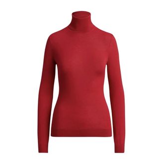 Ralph Lauren Zijden Blend Coltrui Trui - Dames - Truien - Rood - Maat: S Zijde