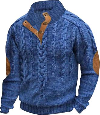 Generic Sweatshirts for Men Uk 3D Print Pullover Sweatshirts Retro Workwear Sweatshirts Stand Collar Button Sweatshirt No Hood Casual Long Sleeve Sweatshirt w