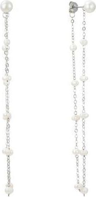 Untamed Petals Lara Pearl Drop Earrings in Silver at Nordstrom