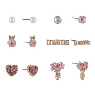 Hallmark 6 Pair Stud Earring Set in Pink at Nordstrom