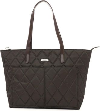 Barbour Tassen, Dames, Groen, ONE Size, Gewatteerde tote tas met ritssluiting