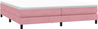 vidaXL Cama Box Spring Sin Colch&oacute;n Terciopelo Rosa 200x220 Cm Vidaxl