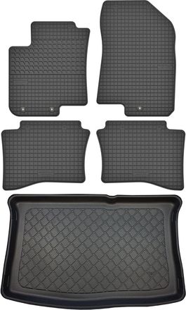 OEM Hyundai I20 Ii Gb Hatchback De 12/2014 A 07/2020. Juego: Alfombrillas De Goma Para Coche + Alfombrilla Para Maletero