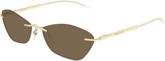 Alexander McQueen Geometric Zonnebril - unisex - Zonnebrillen - Geel - 57 MM - Nylon - Accessoires