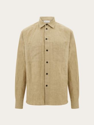 Ferragamo Men Pure linen shirt Beige