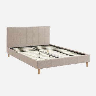 Sweeek Cama Con Somier Y Cabecero 140x190cm, Acabado En Tela