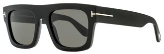 Tom Ford TF711 Flat Top Rectangle Sunglasses - Black