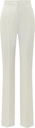 Max Mara Mxecrine Pantalone - Dames - Straight fit broeken - Wit - L - Leer - Broeken