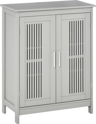 Kleankin Modern Bathroom Cabinet - Freestanding Floor Cabinet With Storage - Grey | TJ Hughes