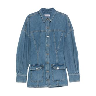 The Attico Kleedjes, Dames, Blauw, S, Shirt Dress