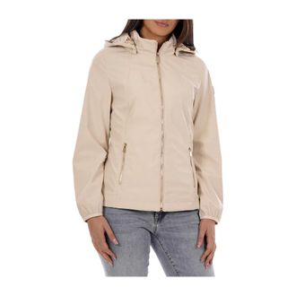 Yes-Zee Softshell Jas met Capuchon - Dames - Jassen - Beige - Maat: S Poliester