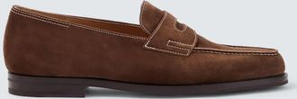 John Lobb Lopez suede penny loafers
