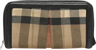 Burberry Pre-owned Wallets, female, Beige, Size: ONE SIZE Pre-owned House Check Canvas Wallet