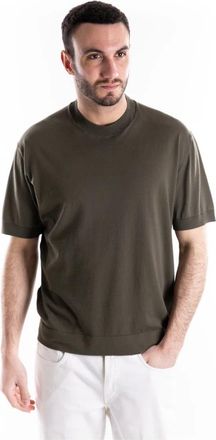 Paolo Pecora T-shirt met ronde hals - Heren - T-shirts - Groen - XL - Katoen - Tops