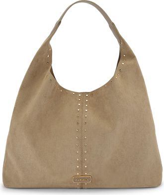 Carvela Womens Suedette Cinzia Studded Shoulder Bag - Camel - One Size