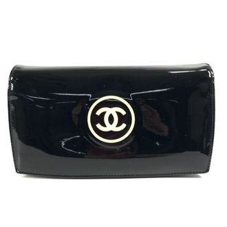 Chanel Black White Leather Long Wallet (Bi-Fold) (Pre-Owned)
