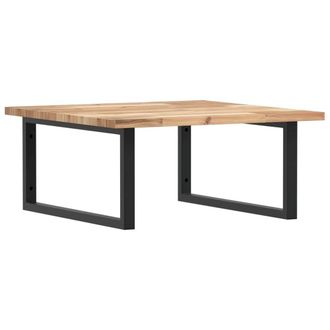 Berkfield Home Basin Shelf Wall Mounted Steel & Solid Wood Acacia in Brown