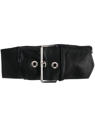Moschino buckle-fastening bandeau top - women - Polyester/Acetate/Silk/Polyurethane Resin - 38 - Black