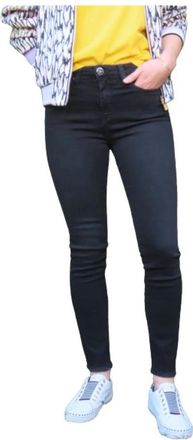 Denim Studio Katy broek met franjezoom - Dames - Slim Fit Broeken - Zwart - W30 - Katoen - Broeken