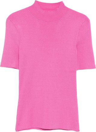 Oscar De La Renta Top a collo alto - Rosa