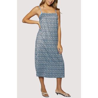 Lost + Wander Dream of Waves Midi Dress in Blue Multi at Nordstrom, Size Medium