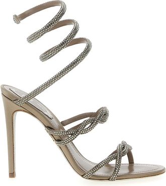 Rene Caovilla Grey Open Toe Heels