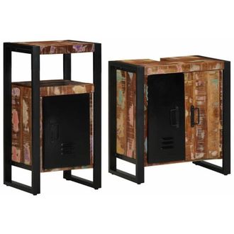 vidaXL Juego De Muebles De Ba&ntilde;o 2 Pcs Madera S&oacute;lida Recuperada Vidaxl