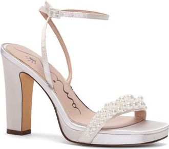 Nina Evette Ankle Strap Platform Sandal in Ivory Sat at Nordstrom, Size 8.5