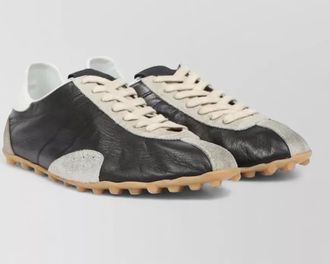 Maison Margiela low top leather sneakers round toe