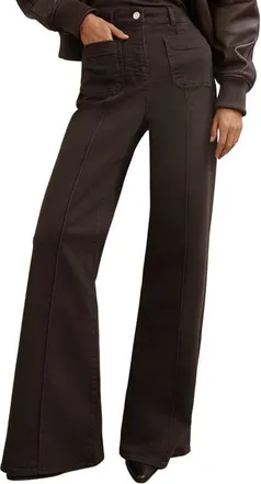 Reiss Sakura Wide Leg Jeans in Chocolate Brown at Nordstrom, Size 28