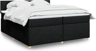 vidaXL Vidaxl - Cama Box Spring Con Colch&oacute;n Tela Negro 200x200 Cm