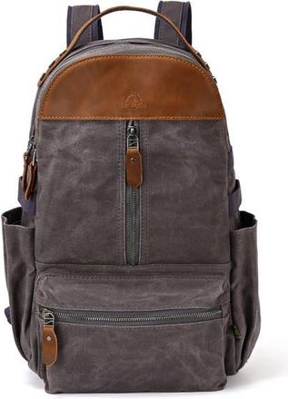 TSD Brand Mountain Leaf Durable Outdoor Utility Backpack in Grey at Nordstrom