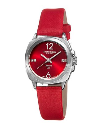 Akribos XXIV Akribos Xxiv Womens Satin Diamond Watch