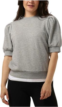 Minus Mika Sweat Dames Sweater Lichtgrijs - Dames - Ronde hals truien - Grijs - XS - Katoen - Truien & Vesten